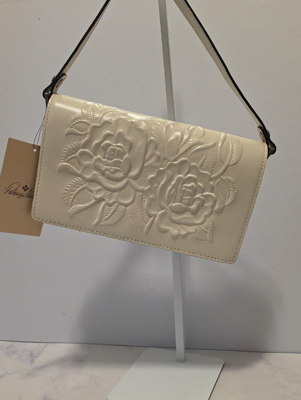 Patricia Nash Latte Burn Rose Toiling Kent Crossbody Bag Brand New